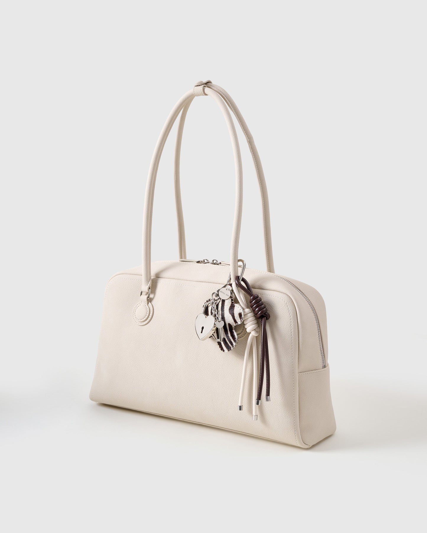 COWHIDE STAR ZEBRA STACK CHARM