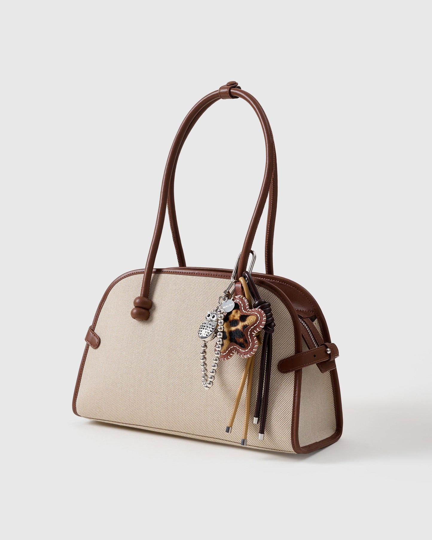 COWHIDE STAR LEOPARD STACK CHARM