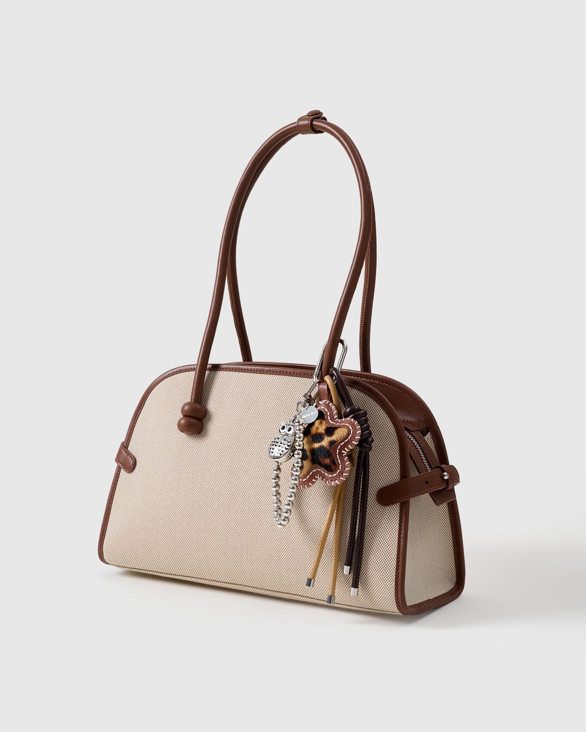 COWHIDE STAR LEOPARD STACK CHARM