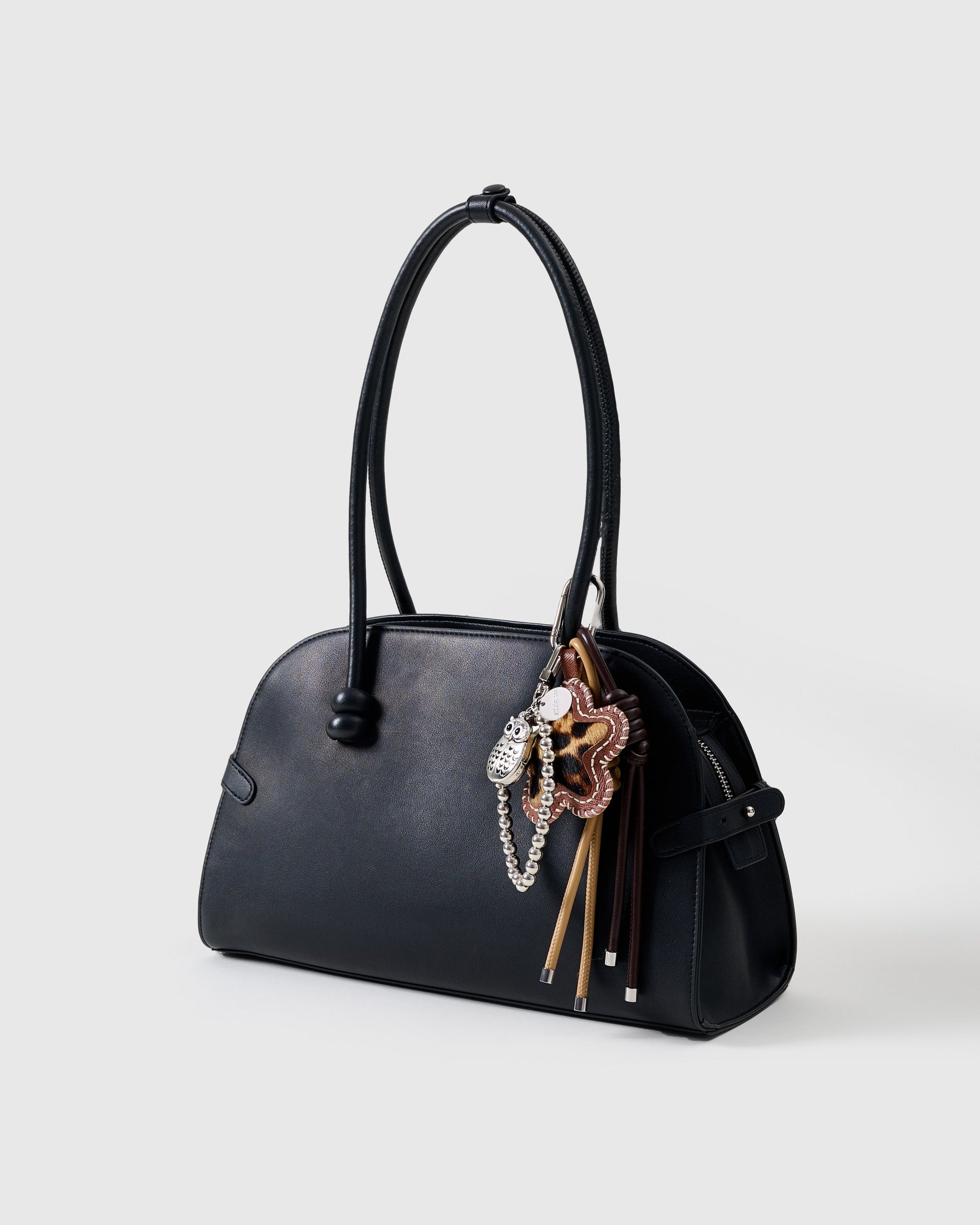 COWHIDE STAR LEOPARD STACK CHARM