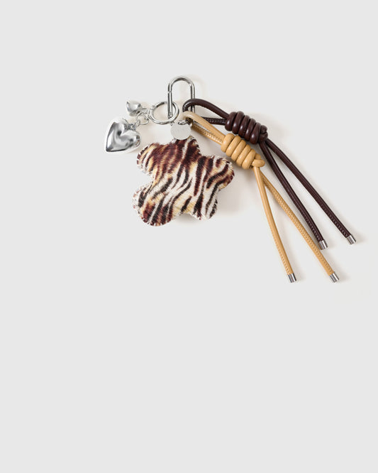 COWHIDE STAR ZEBRA-DUST STACK CHARM