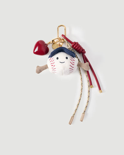 BASEBALL HEART STACK CHARM