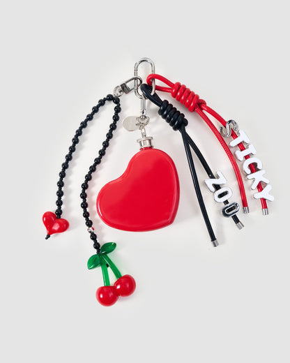 CHERRY KISS HEART STACK CHARM