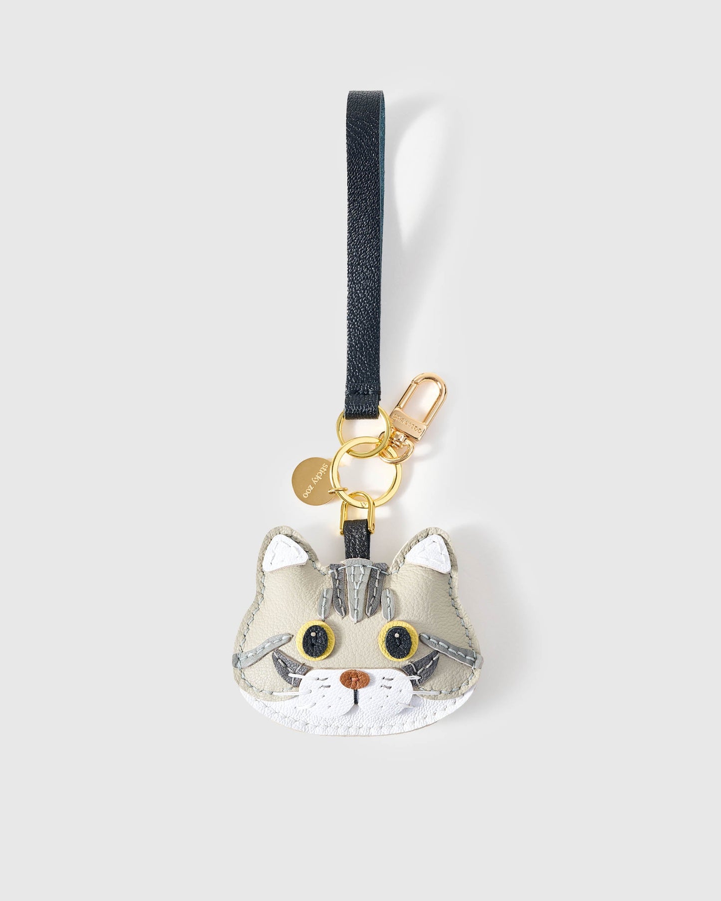 AMERICAN SHORTHAIR CAT CHARM – SILVER TABBY EDITION