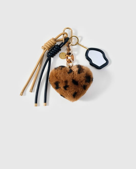 LEOPARD HEART MIRROR STACK CHARM