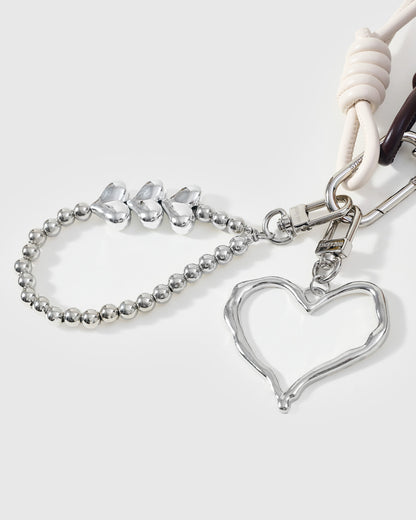 TEDDY BEAR PEARL HEART STACK CHARM