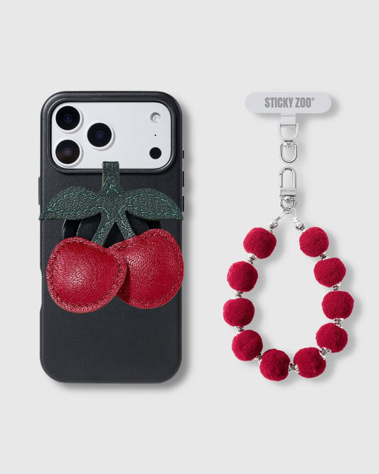CHERRY VELVET CHARM CASE SET