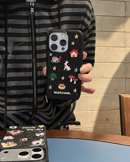 MUSHROOM RABBIT DENIM CASE