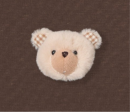 KHAKI TEDDY CHECK-EAR CHARM T-SHIRT