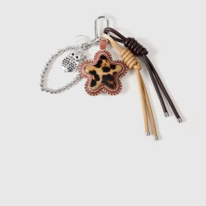 COWHIDE STAR LEOPARD STACK CHARM