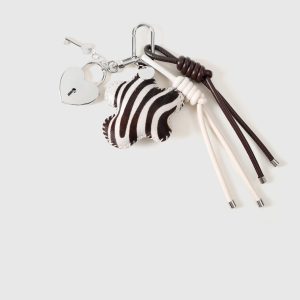 COWHIDE STAR ZEBRA STACK CHARM