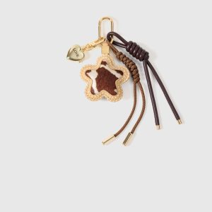 COWHIDE STAR STACK CHARM