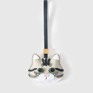 AMERICAN SHORTHAIR CAT CHARM – SILVER TABBY EDITION