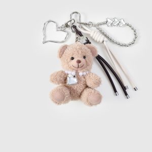 TEDDY BEAR PEARL HEART STACK CHARM