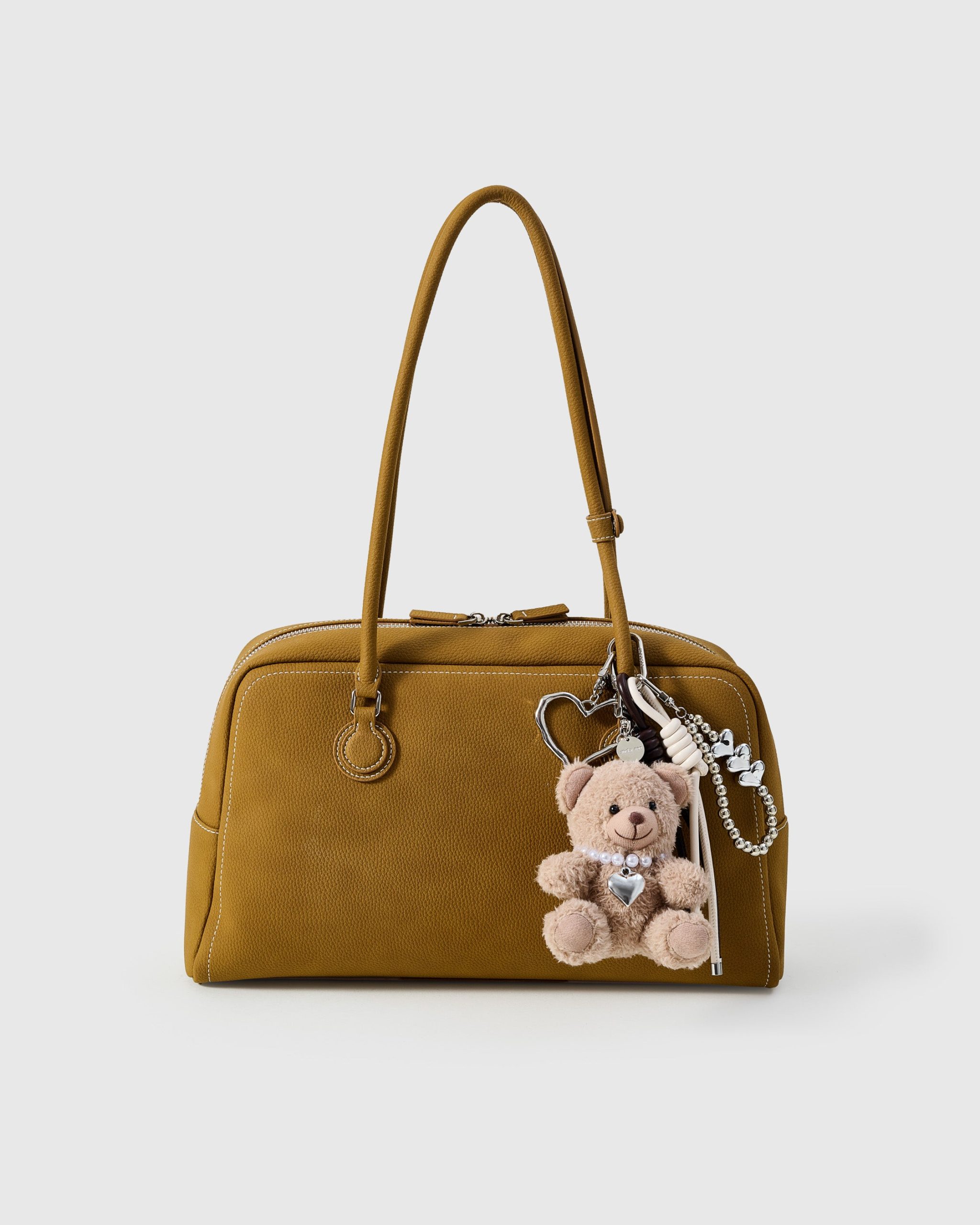 TEDDY BEAR PEARL HEART STACK CHARM - Image 4