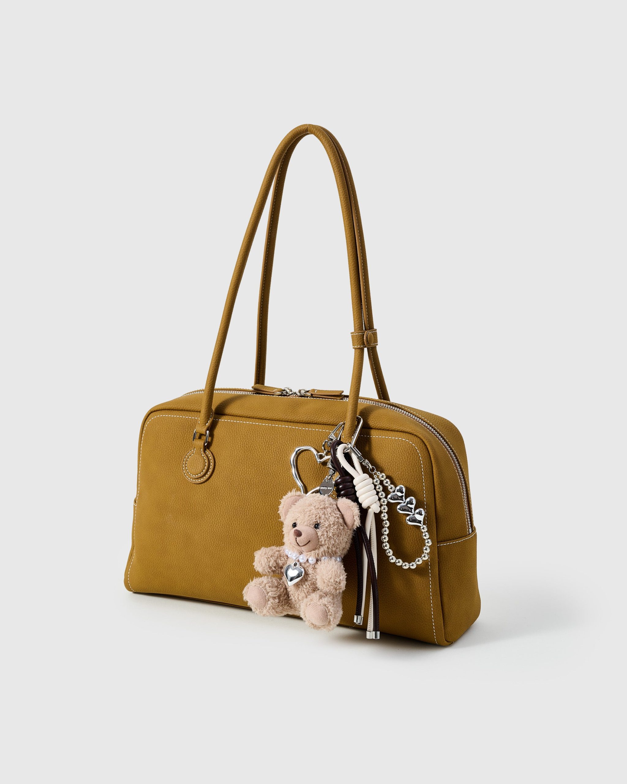 TEDDY BEAR PEARL HEART STACK CHARM - Image 8