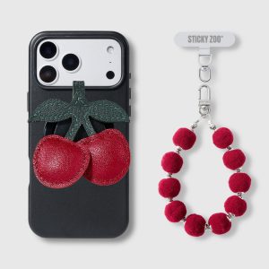 CHERRY VELVET CHARM CASE SET