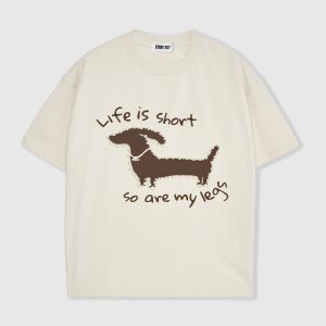 Dachshund Pearl Embellished T-Shirt