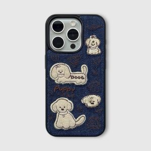 PUPPY DENIM EMBROIDERED CASE